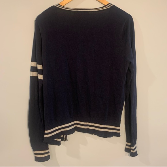 💞$5 Bundle Price💞 Forever 21 Varsity Style Navy Knit Cardigan - Picture 3 of 4
